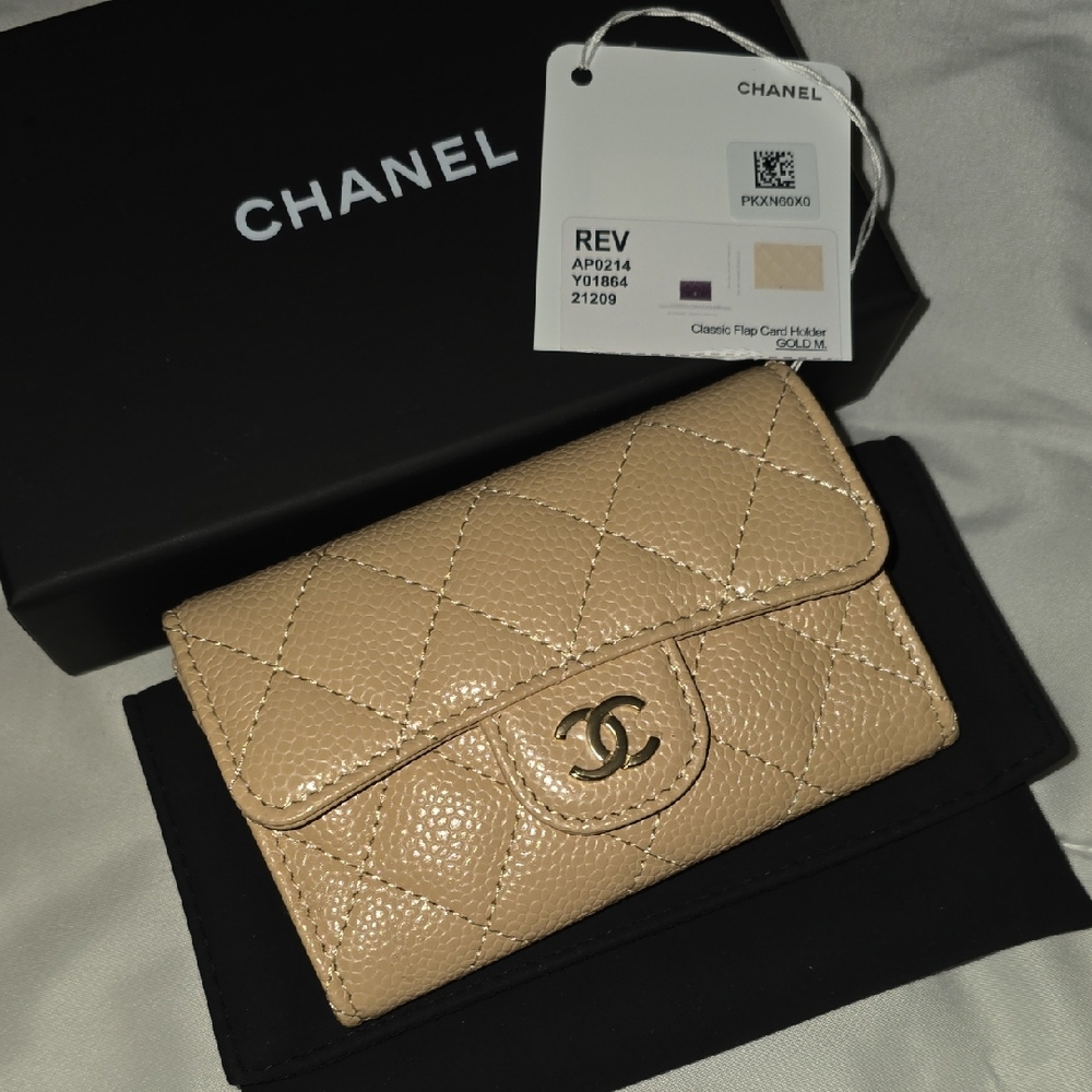 Chanel Beige Card Holder